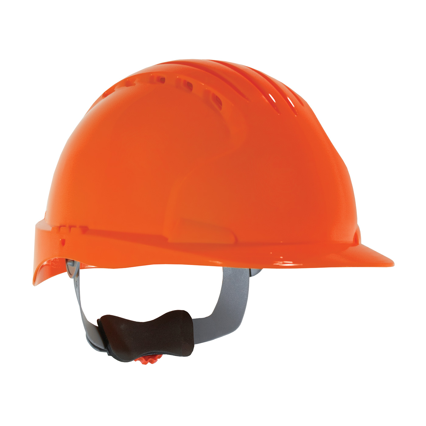 280-EV6151V PIP® JSP® Evolution® Deluxe 6151 Standard Brim, Vented Hard Hat with HDPE Shell, 6-Point Polyester Suspension and Wheel Ratchet Adjustment - Hi-Viz Orange